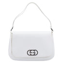 GUCCI Shoulder Bag Leather White Silver 001 3823 Auth yk21008V-2