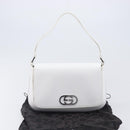 GUCCI Shoulder Bag Leather White Silver 001 3823 Auth yk21008V-30