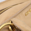 Miu Miu Hand Bag Leather Beige Gold Auth yk21010V-10