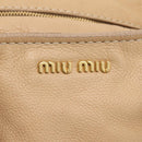 Miu Miu Hand Bag Leather Beige Gold Auth yk21010V-18