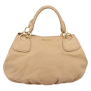 Miu Miu Hand Bag Leather Beige Gold Auth yk21010V-13
