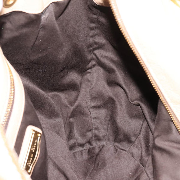 Miu Miu Hand Bag Leather Beige Gold Auth yk21010V