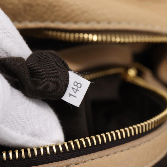 Miu Miu Hand Bag Leather Beige Gold Auth yk21010V