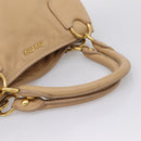 Miu Miu Hand Bag Leather Beige Gold Auth yk21010V-7