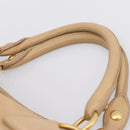 Miu Miu Hand Bag Leather Beige Gold Auth yk21010V-14