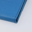 CHANEL COCO Mark Wallet Caviar Skin Blue Gold CC Auth yk21011M-16