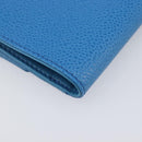 CHANEL COCO Mark Wallet Caviar Skin Blue Gold CC Auth yk21011M-17