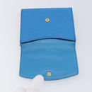 CHANEL COCO Mark Wallet Caviar Skin Blue Gold CC Auth yk21011M-18
