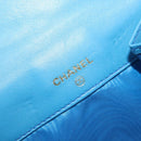 CHANEL COCO Mark Wallet Caviar Skin Blue Gold CC Auth yk21011M-19