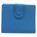 CHANEL COCO Mark Wallet Caviar Skin Blue Gold CC Auth yk21011M-2