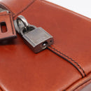 PRADA Hand Bag Leather Brown Silver Auth yk21012V-14