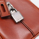 PRADA Hand Bag Leather Brown Silver Auth yk21012V-15