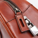 PRADA Hand Bag Leather Brown Silver Auth yk21012V-16