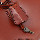 PRADA Hand Bag Leather Brown Silver Auth yk21012V-17