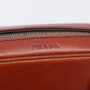 PRADA Hand Bag Leather Brown Silver Auth yk21012V-18