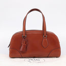 PRADA Hand Bag Leather Brown Silver Auth yk21012V-29