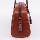 PRADA Hand Bag Leather Brown Silver Auth yk21012V-4