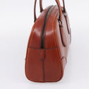 PRADA Hand Bag Leather Brown Silver Auth yk21012V-5