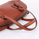 PRADA Hand Bag Leather Brown Silver Auth yk21012V-7