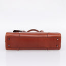 PRADA Hand Bag Leather Brown Silver Auth yk21012V-9