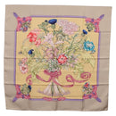 HERMES Carre 90 Scarf ""LES TAMBOURS"" Silk Yellow Auth yk21013M-1