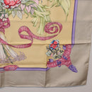 HERMES Carre 90 Scarf ""LES TAMBOURS"" Silk Yellow Auth yk21013M-10