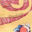HERMES Carre 90 Scarf ""LES TAMBOURS"" Silk Yellow Auth yk21013M-13