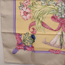 HERMES Carre 90 Scarf ""LES TAMBOURS"" Silk Yellow Auth yk21013M-8