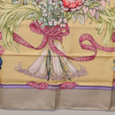 HERMES Carre 90 Scarf ""LES TAMBOURS"" Silk Yellow Auth yk21013M-9