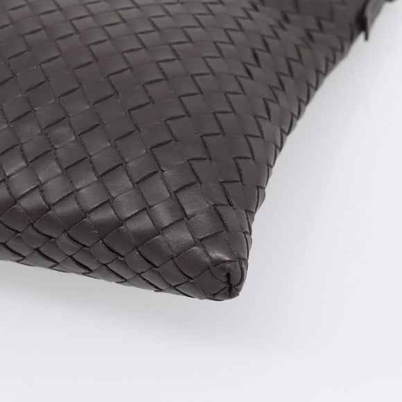 Bottega Veneta INTRECCIATO Shoulder Bag Leather Brown Auth yk21015V