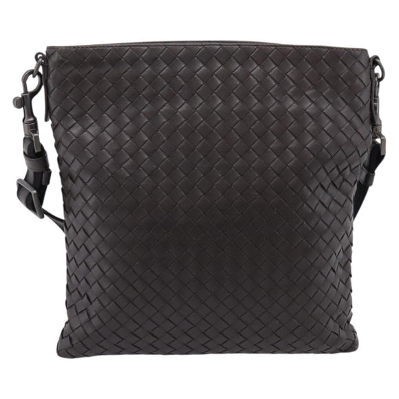Bottega Veneta INTRECCIATO Shoulder Bag Leather Brown Auth yk21015V