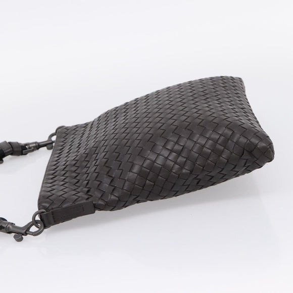 Bottega Veneta INTRECCIATO Shoulder Bag Leather Brown Auth yk21015V
