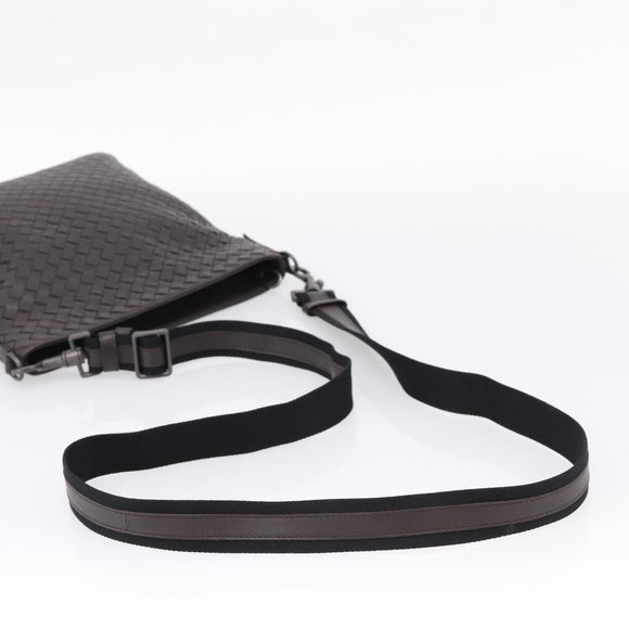 Bottega Veneta INTRECCIATO Shoulder Bag Leather Brown Auth yk21015V