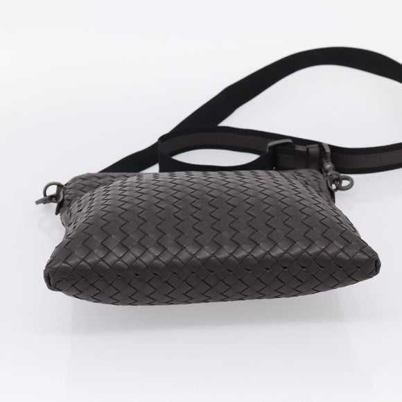 Bottega Veneta INTRECCIATO Shoulder Bag Leather Brown Auth yk21015V