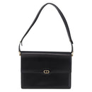 Christian Dior Shoulder Bag Leather Black Gold Auth yk21017A-13