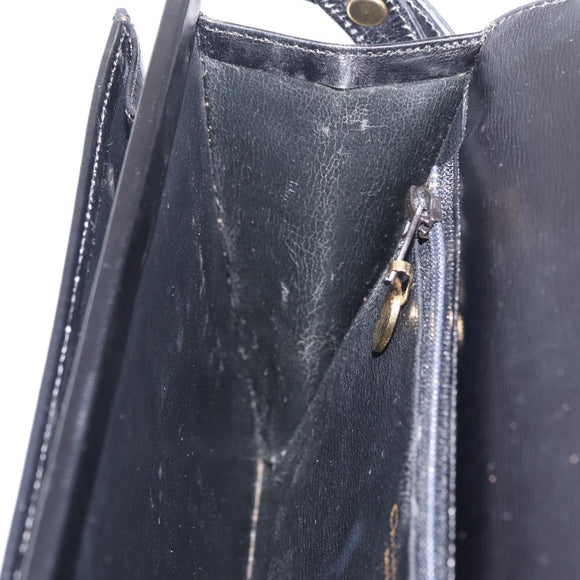 Christian Dior Shoulder Bag Leather Black Gold Auth yk21017A