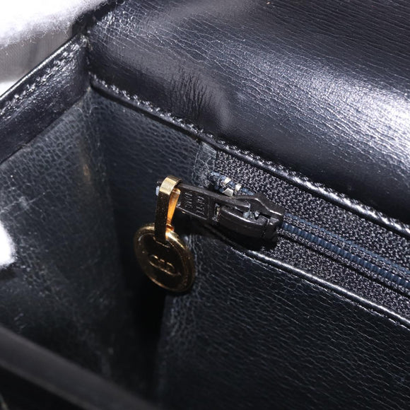 Christian Dior Shoulder Bag Leather Black Gold Auth yk21017A