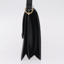 Christian Dior Shoulder Bag Leather Black Gold Auth yk21017A-3