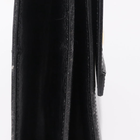 Christian Dior Shoulder Bag Leather Black Gold Auth yk21017A