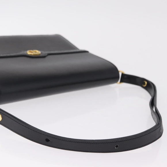 Christian Dior Shoulder Bag Leather Black Gold Auth yk21017A