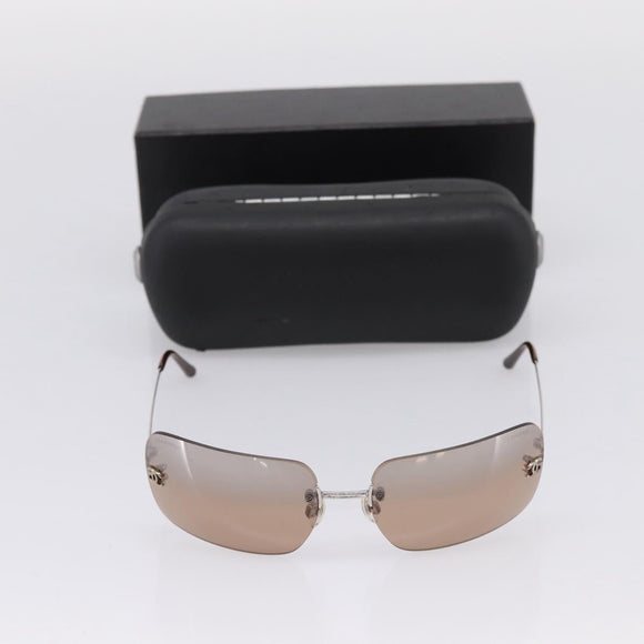CHANEL Sunglasses metal Silver CC Auth yk21018M
