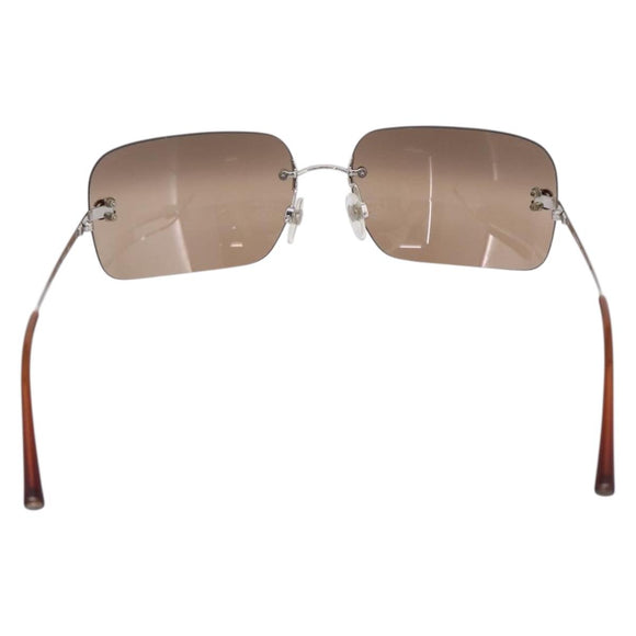 CHANEL Sunglasses metal Silver CC Auth yk21018M