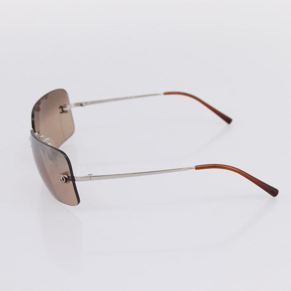 CHANEL Sunglasses metal Silver CC Auth yk21018M