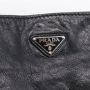 PRADA Shoulder Bag Leather Black Silver Auth yk21019V-17