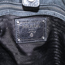 PRADA Shoulder Bag Leather Black Silver Auth yk21019V-18