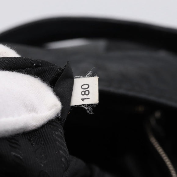PRADA Shoulder Bag Leather Black Silver Auth yk21019V