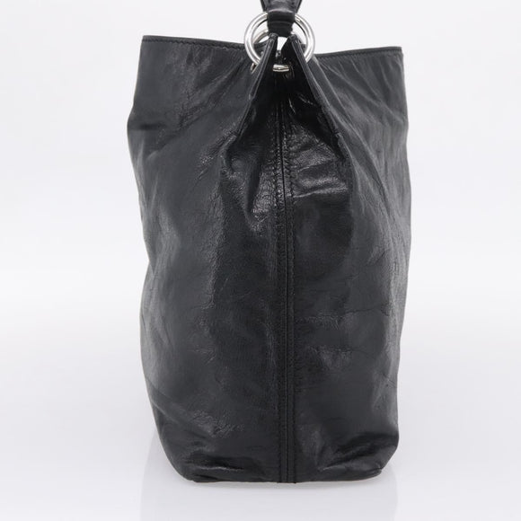 PRADA Shoulder Bag Leather Black Silver Auth yk21019V