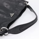 PRADA Shoulder Bag Leather Black Silver Auth yk21019V-7