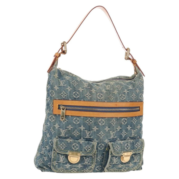 LOUIS VUITTON Monogram Denim Buggy GM Shoulder Bag Blue M95048 LV Auth yk21020V