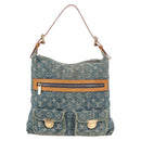 LOUIS VUITTON Monogram Denim Buggy GM Shoulder Bag Blue M95048 LV Auth yk21020V-2